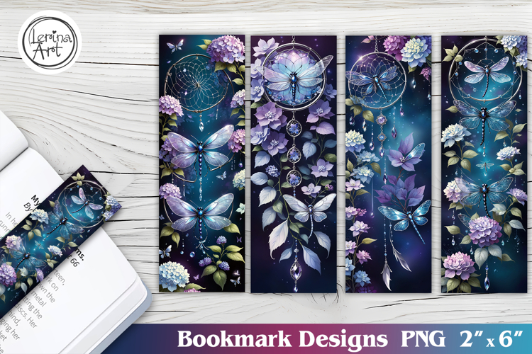 Dragonfly Printable Bookmark 4 PNG