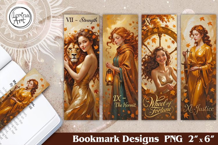 Major Arcana Tarot Bookmarks |Tarot Bookmarks Autumn
