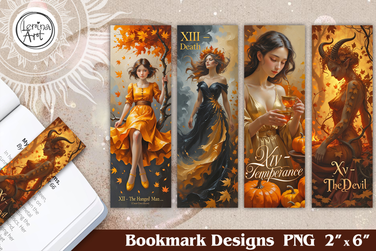 Major Arcana Tarot Bookmarks |Tarot Bookmarks Autumn