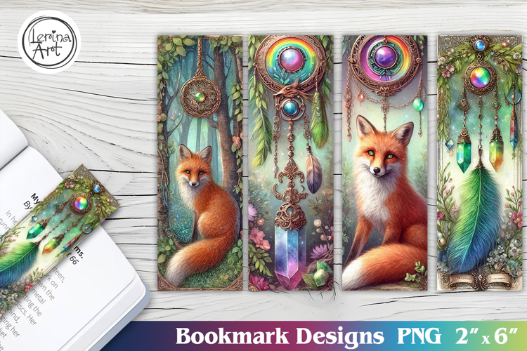 Fox Dream catcher Printable Bookmark 4 PNG