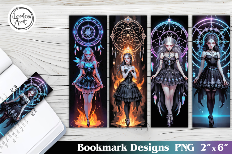 Gothic Dream Catcher Printable Bookmark 4 PNG