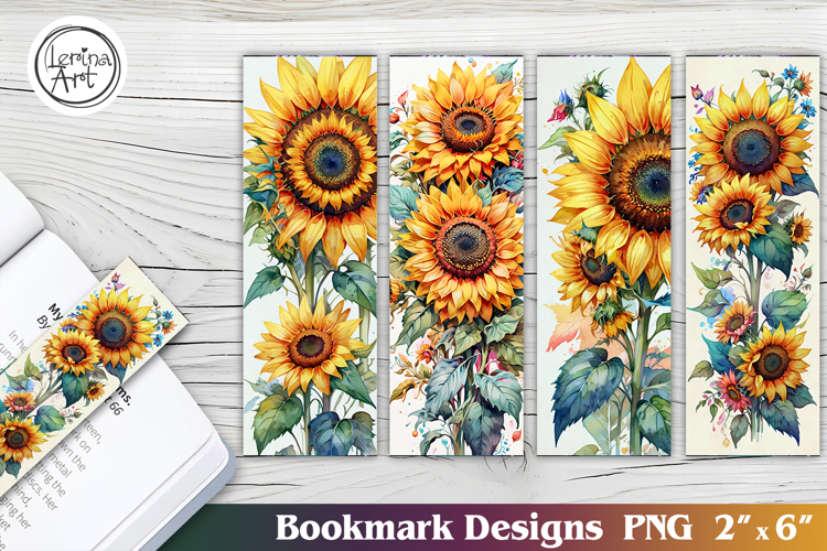 Sunflower Printable Bookmark 4 PNG