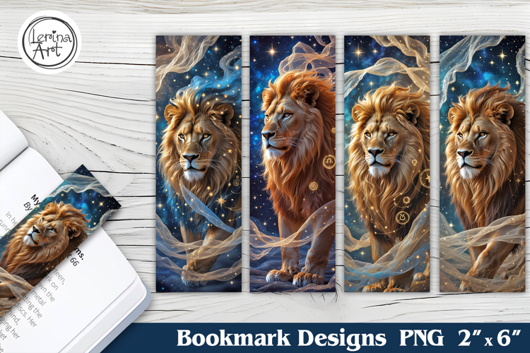 Lion Printable Bookmark 4 PNG
