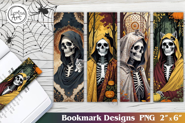 Skeleton / Halloween Printable Bookmark 4 PNG