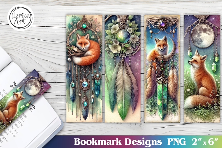 Fox Dream catcher Printable Bookmark 4 PNG