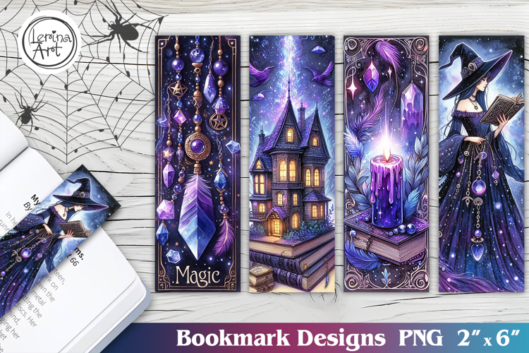 Whimsical Witch Printable Bookmark 4 PNG