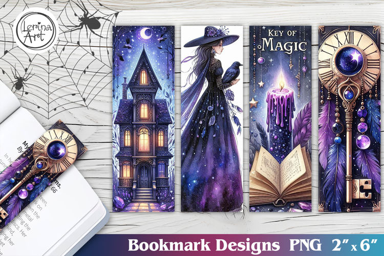 Whimsical Witch Printable Bookmark 4 PNG