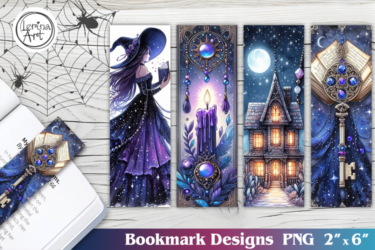 Whimsical Witch Printable Bookmark 4 PNG