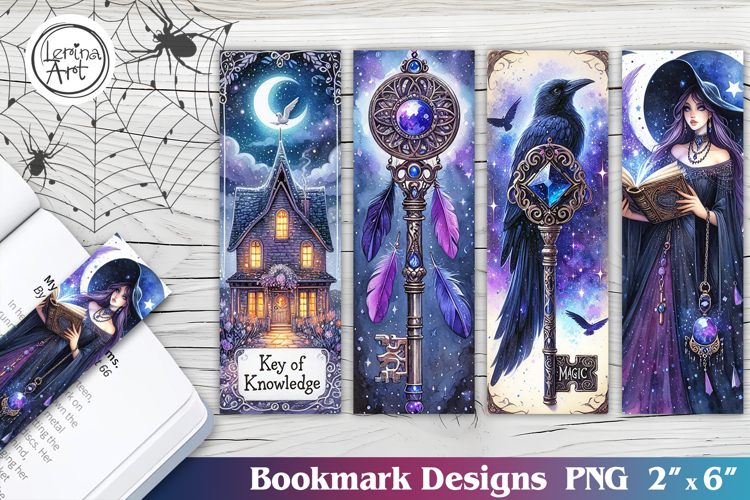 Whimsical Witch Printable Bookmark 4 PNG