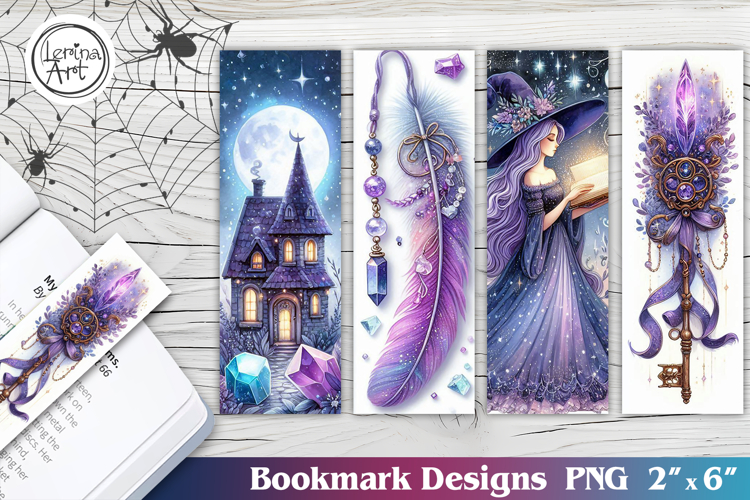 Whimsical Witch Printable Bookmark 4 PNG
