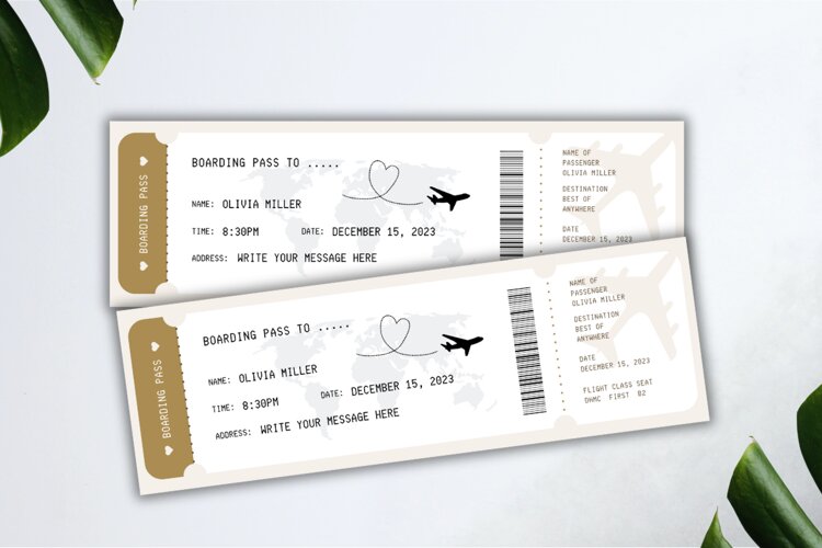 Canva Fake Boarding Pass Template example image 1