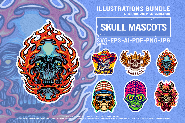 Sugar Skull artwork flame crown sombrero zombie warrior