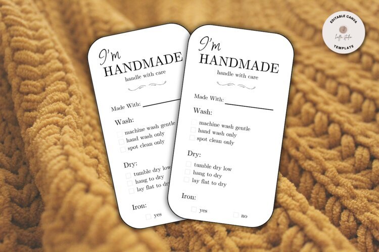 Printable Handmade Care Instructions example image 1