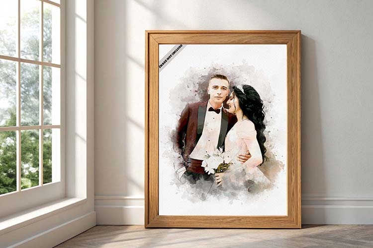 Custom Watercolor Wedding Photo Effect