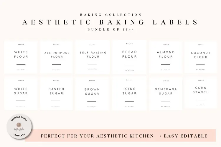 Editable Baking Collection Labels Template