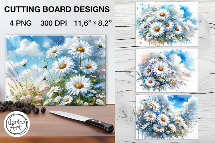 Camomile Cutting Board Designs / 4 PNG