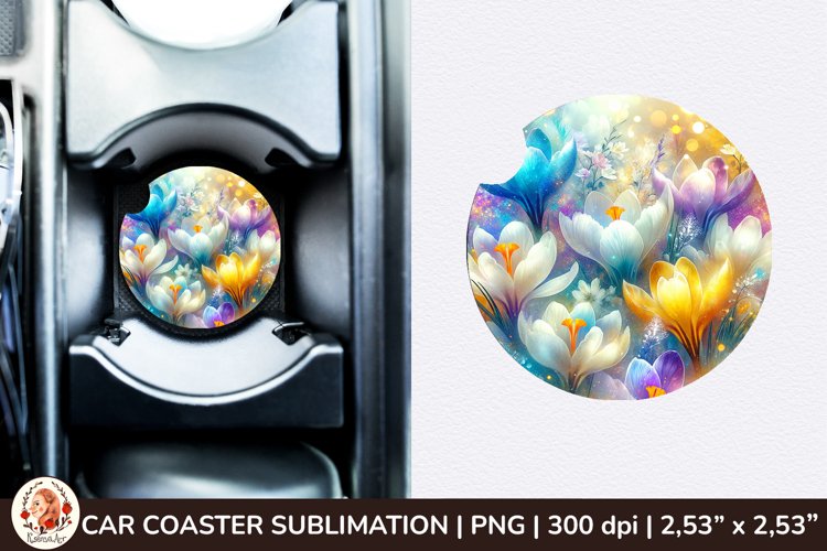 Flowers Car Coaster, 3d Car coaster, Spring Car Coaster example image 1