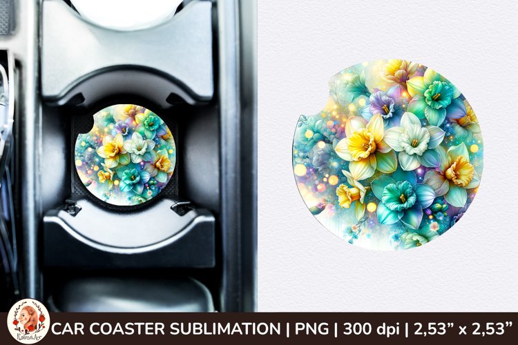 Flowers Car Coaster, 3d Car coaster, Spring Car Coaster