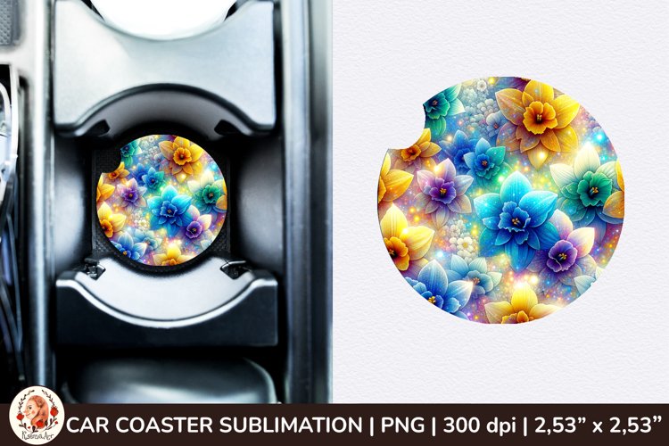 Flowers Car Coaster, 3d Car coaster, Spring Car Coaster