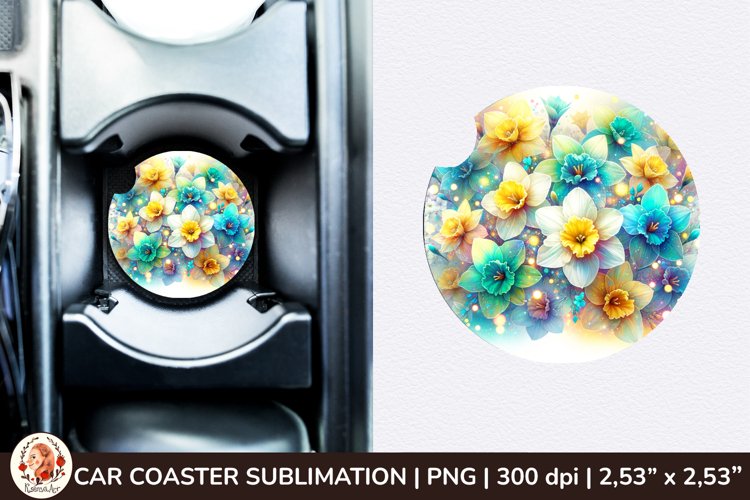 Flowers Car Coaster, 3d Car coaster, Spring Car Coaster