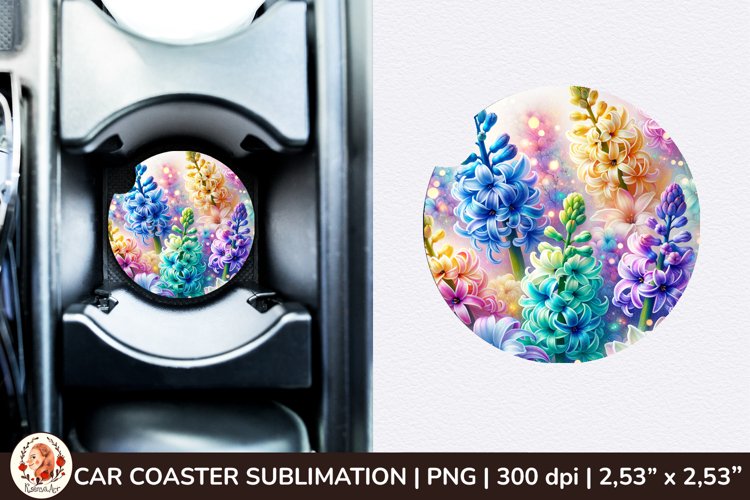 Flowers Car Coaster, 3d Car coaster, Spring Car Coaster example image 1