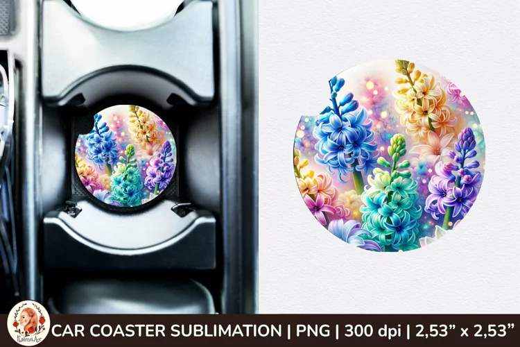 Flowers Car Coaster, 3d Car coaster, Spring Car Coaster