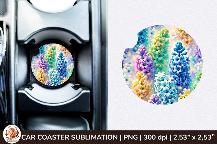 Flowers Car Coaster, 3d Car coaster, Spring Car Coaster example image 1