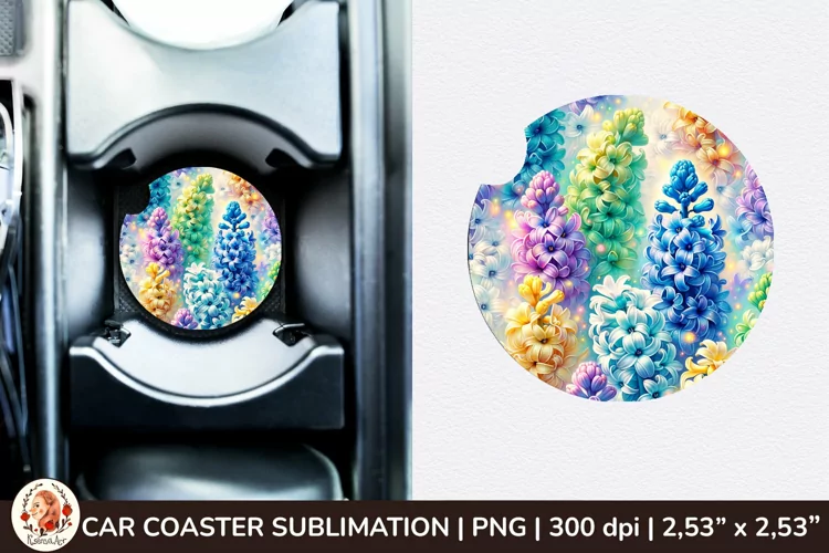 Flowers Car Coaster, 3d Car coaster, Spring Car Coaster