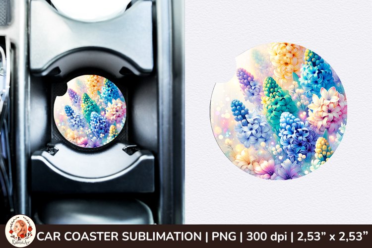 Flowers Car Coaster, 3d Car coaster, Spring Car Coaster example image 1