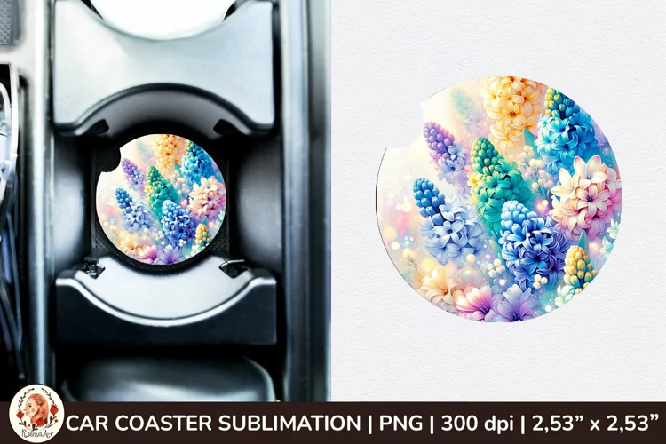 Flowers Car Coaster, 3d Car coaster, Spring Car Coaster