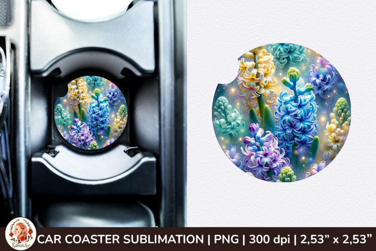 Flowers Car Coaster, 3d Car coaster, Spring Car Coaster example image 1