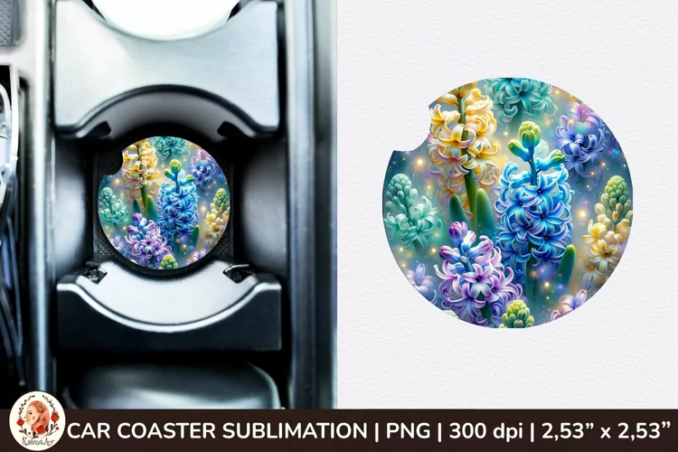 Flowers Car Coaster, 3d Car coaster, Spring Car Coaster
