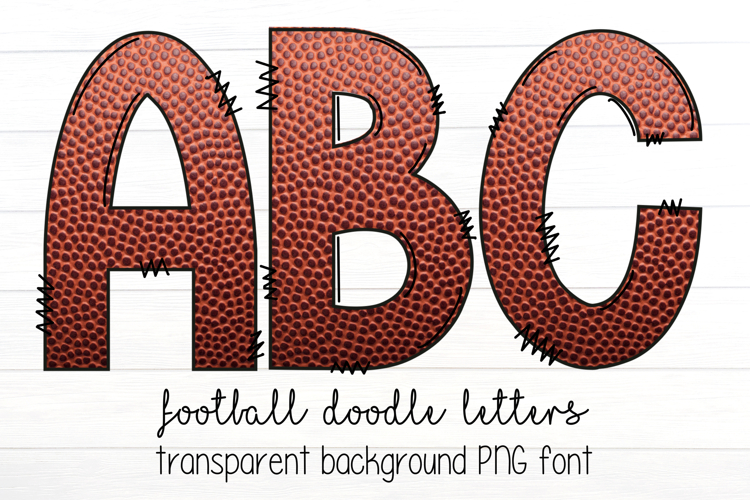 Football Doodle Letter Alphabet Font PNG Set