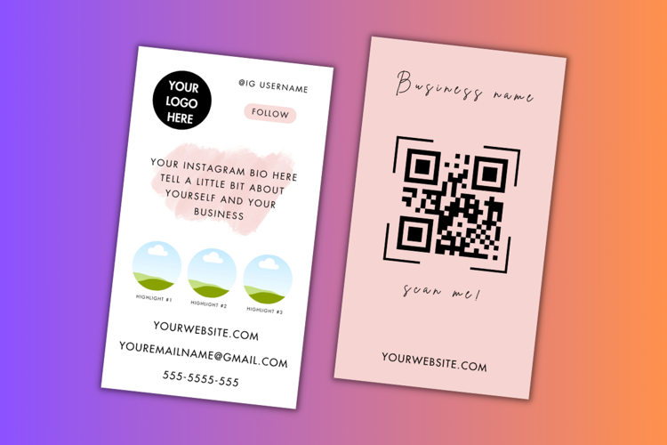 Editable Instagram Business Card Template