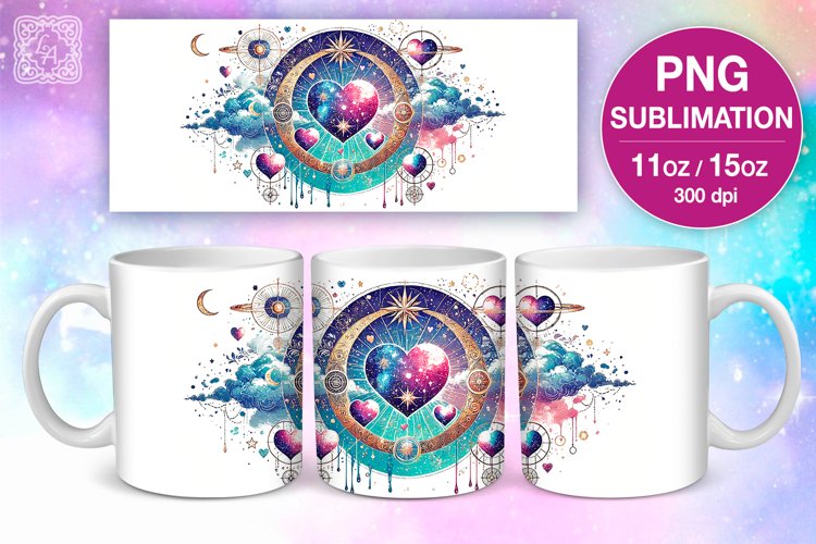 Celestial Love Mug Wrap 11 / 15 oz