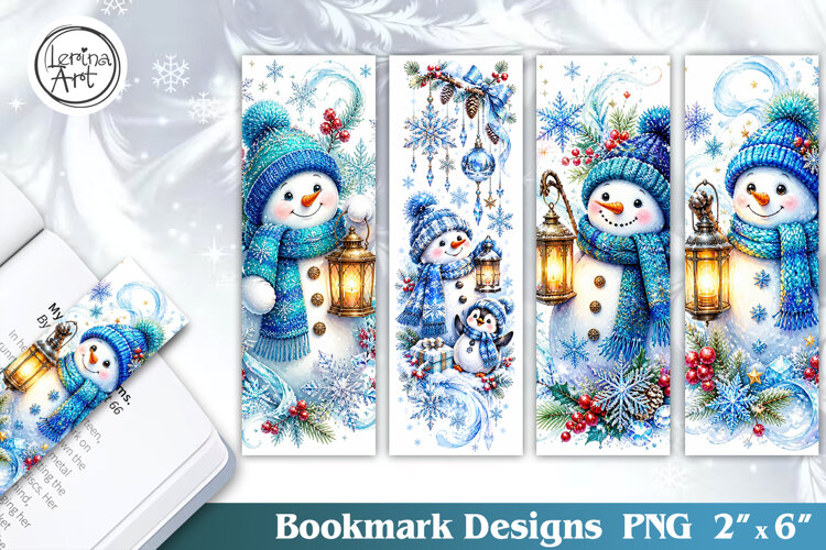 Christmas / Snowman / Printable Bookmark / 4 PNG