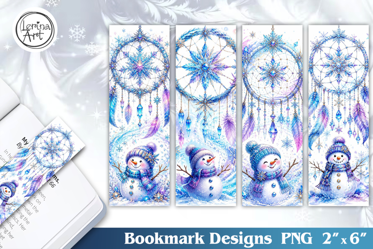 Christmas / Snowman / Printable Bookmark / 4 PNG
