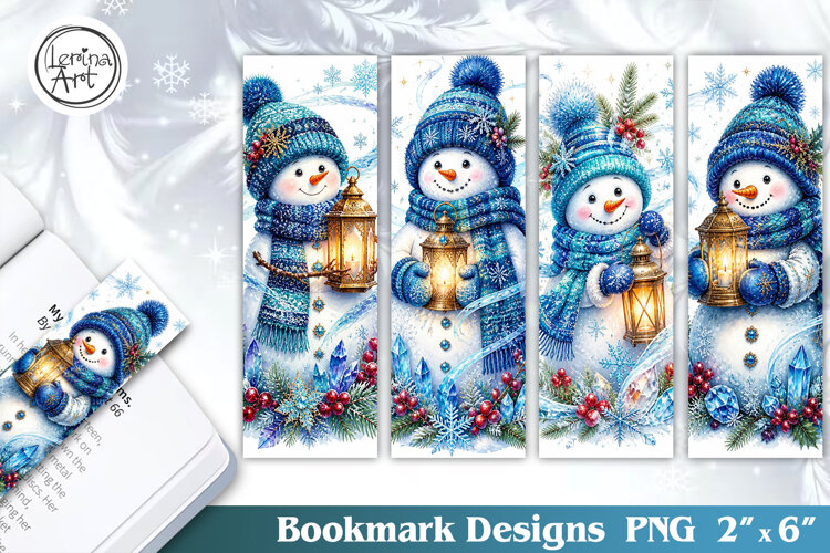 Christmas / Snowman / Printable Bookmark / 4 PNG