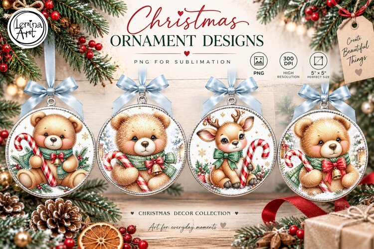 Christmas Decor | Teddy Bear | PNG Sublimation