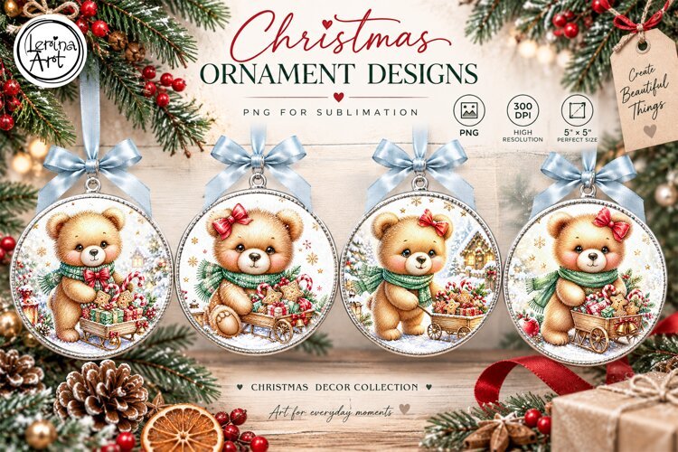 Christmas Decor | Teddy Bear | PNG Sublimation