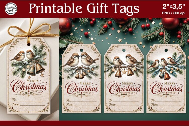 Christmas Gift Tags|Vintage| PNG Sublimation