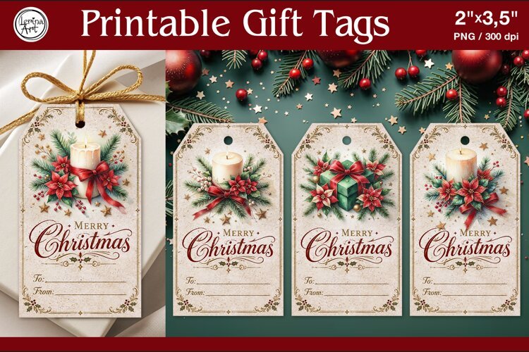Christmas Gift Tags | Christmas candle | PNG Sublimation