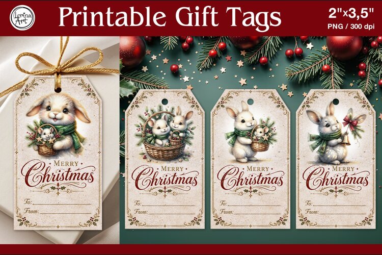 Christmas Gift Tags | Vintage | PNG Sublimation