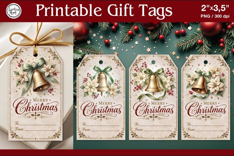 Christmas Gift Tags|Vintage| PNG Sublimation