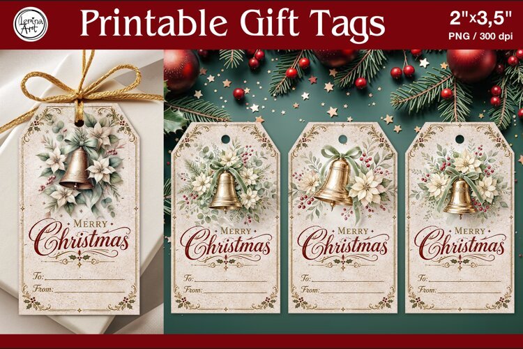 Christmas Gift Tags|Vintage| PNG Sublimation