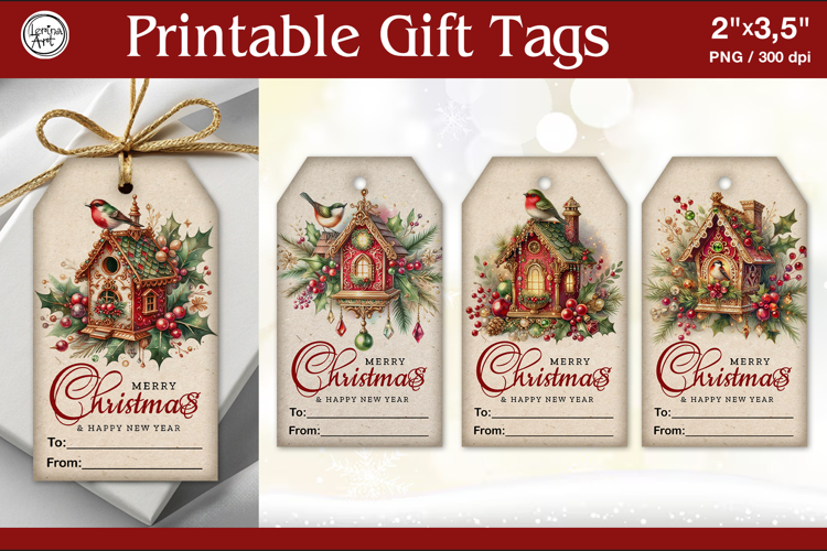 Christmas Gift Tags|Christmas Bird| PNG Sublimation