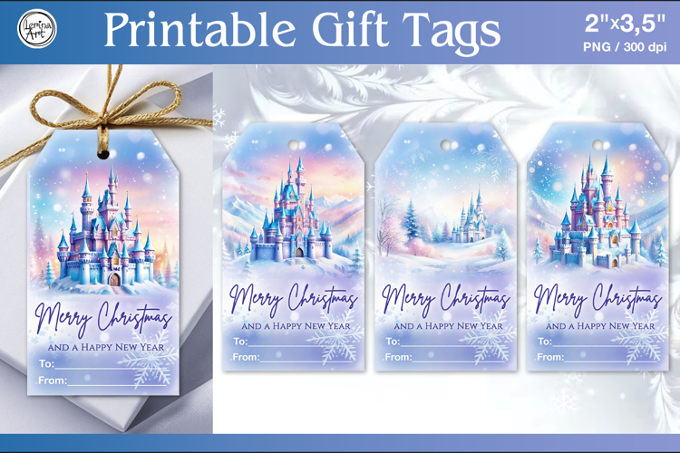 Christmas Gift Tags|Rainbow Winter| PNG Sublimation
