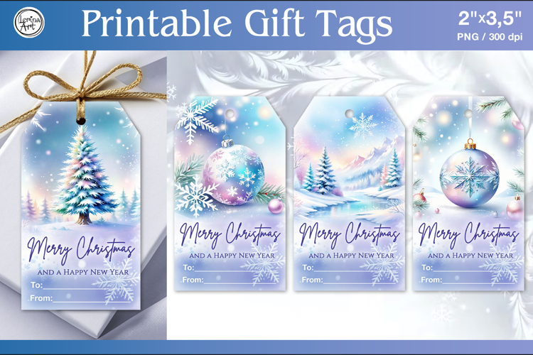 Christmas Gift Tags|Rainbow Winter| PNG Sublimation