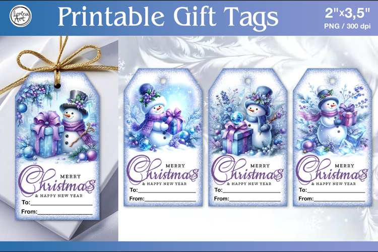 Christmas Gift Tags|Snowman| PNG Sublimation