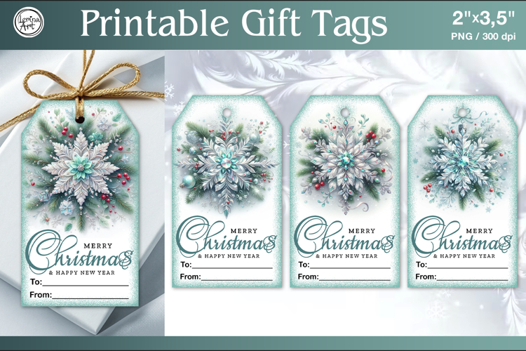 Christmas Gift Tags| Snowflake | PNG Sublimation
